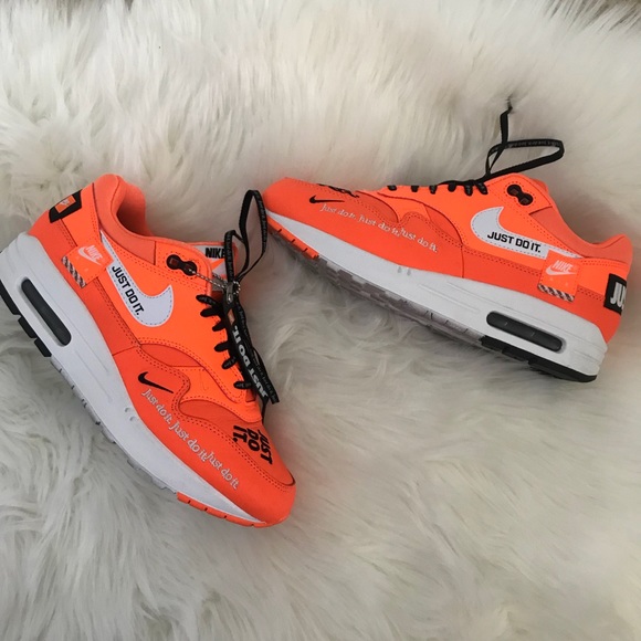 Nike Shoes - NIKE AIRMAX 1 orange and black just do it